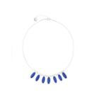 Liz Claiborne 1820 Frontal Collar Blue & Silver-tone Necklace