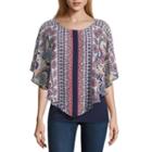 Alyx Short Sleeve Round Neck Woven Blouse-petites