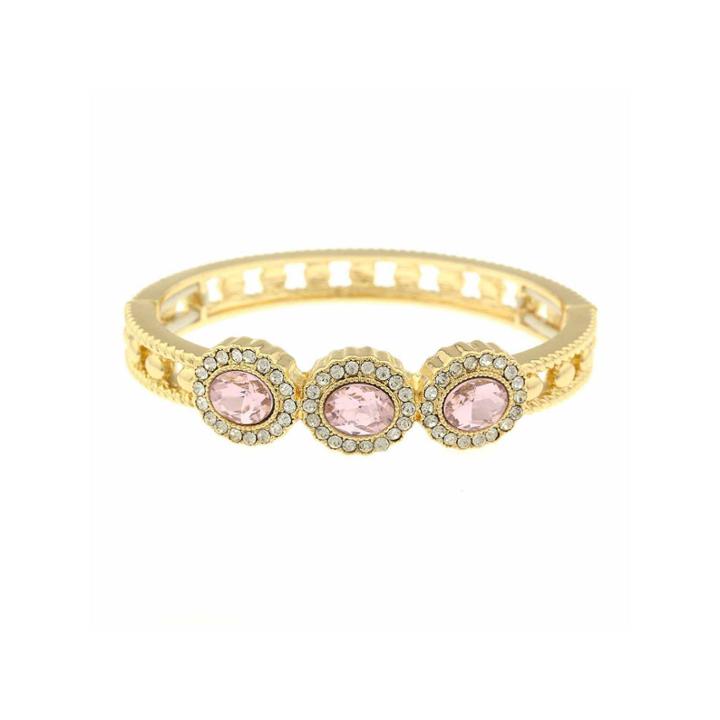 Monet Pink And Goldtone Stretch Bracelet