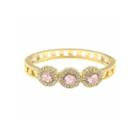 Monet Pink And Goldtone Stretch Bracelet