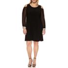 Msk Long Sleeve Cold Shoulder Sheath Dress-plus