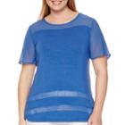 Worthington Short-sleeve Embellished Tee - Plus