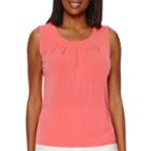 Black Label By Evan-picone Sleeveless Pleated Top
