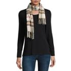 V. Fraas Plaid Oblong Fringe Cold Weather Scarf