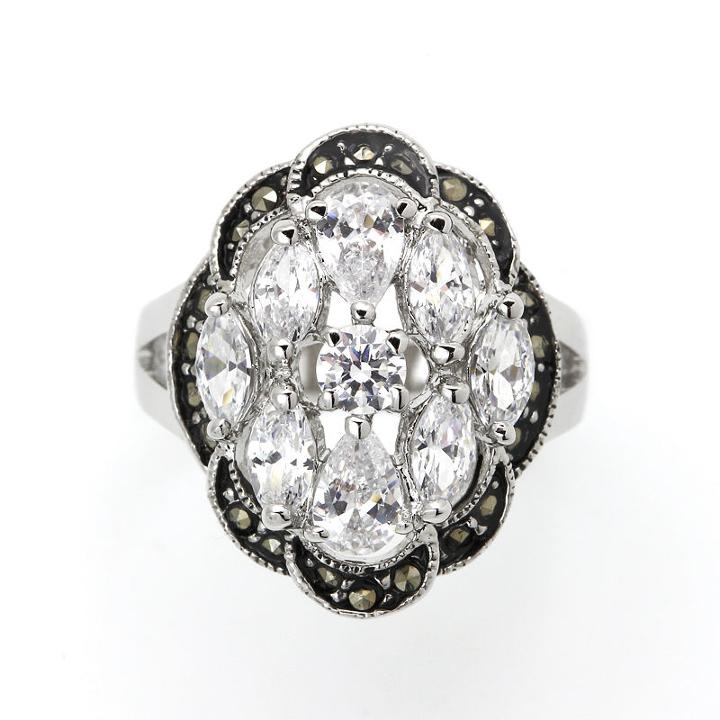 Sparkle Allure Gray Cluster Ring