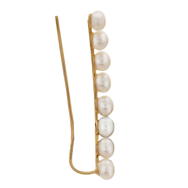 White Pearl 10k Gold Ear Climbers