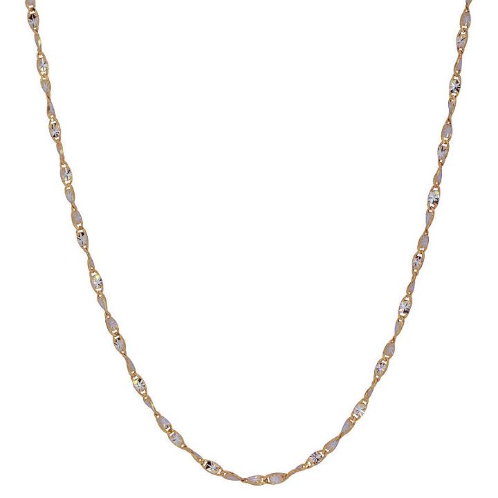 Made In Italy 14k Gold Solid Herringbone 18 Inch Chain Necklace
