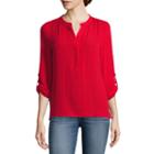 A.n.a Long-sleeve Tab Up Shirred-shoulder Popover