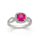 Lab Created Ruby & Lab Created White Sapphire Sterling Silver Ring