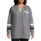 Miss Chievous Long Sleeve Lace Up Pullover - Plus