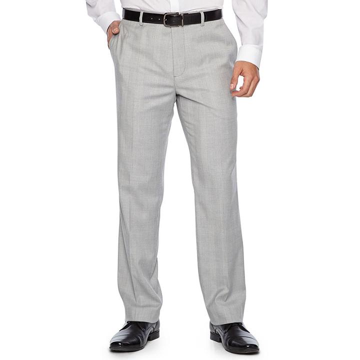 Jf J.ferrar Plaid Super Slim Fit Suit Pants