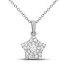 Womens 1/4 Ct. T.w. White Diamond 14k White Gold Star Pendant Necklace