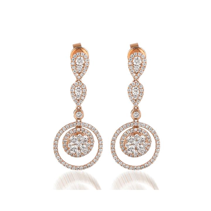 Le Vian Grand Sample Sale 1 3/8 Ct. T.w. Vanilla Diamond 14k Strawberry Gold Earrings