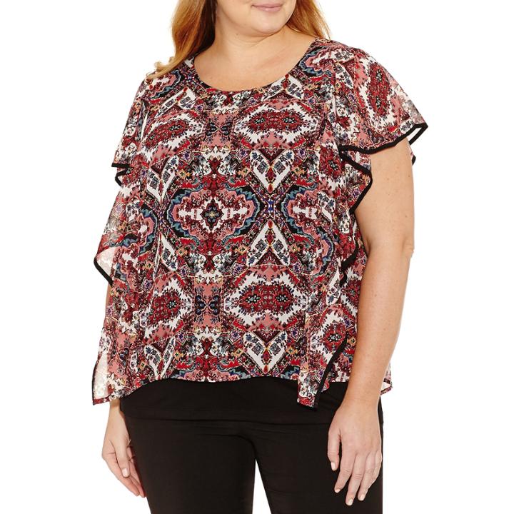 Alyx Sleeveless Round Neck Woven Blouse-plus