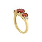 Womens Red Garnet Gold Over Silver 3-stone Ring