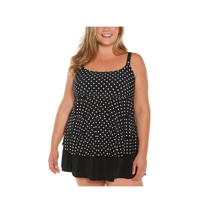 St. John's Bay Polka Dot Swim Dress Plus