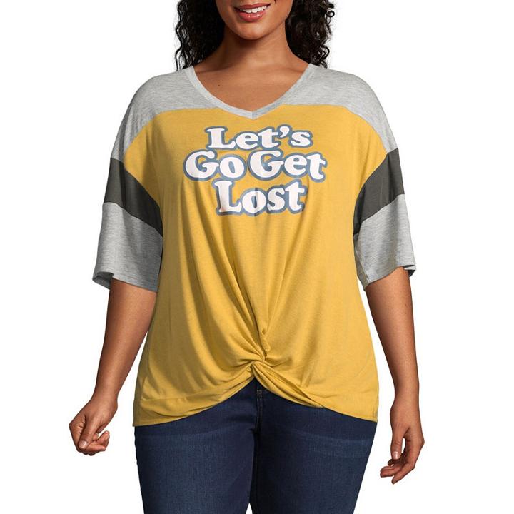 Let's Get Lost Twist Front Tee - Juniors Plu