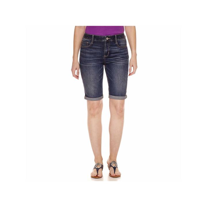 St. John's Bay 7 1/2 Denim Shorts-talls