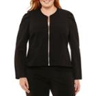 Worthington Zip Front Ponte Blazer - Plus