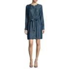 Liz Claiborne Long Sleeve Shirt Dress-petites
