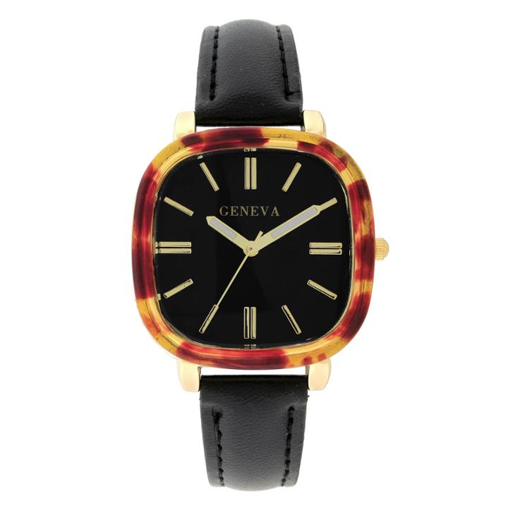 Geneva Womens Black Strap Watch-18152