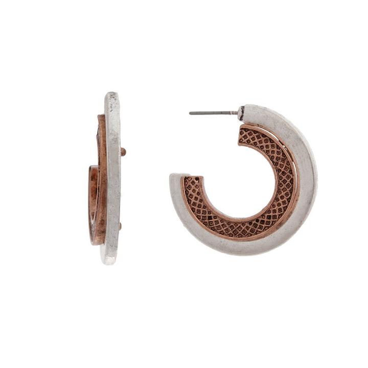 El By Erica Lyons El By Erica Lyons July Tritone 1 3/4 Inch Hoop Earrings
