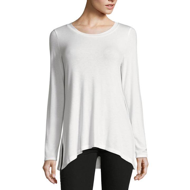 Liz Claiborne Long Sleeve Scoop Neck T-shirt
