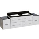 74-in. W Wall Mount White Vanity Set For 3h4-in. Drilling Black Galaxy Top White Um Sink