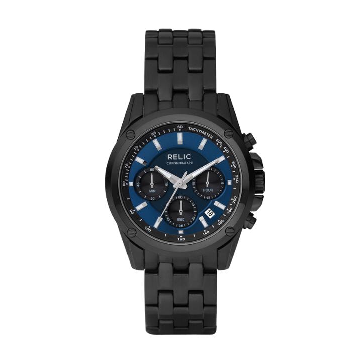 Relic Mens Black & Blue Chronograph Watch Zr66035