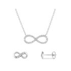 Simulated White Topaz Sterling Silver Necklace & Earrings 2 Piece Set