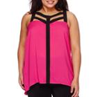 Bisou Sleeveless Colorblock Cage Top - Plus