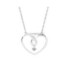Womens Diamond Accent White Diamond 14k Gold Pendant Necklace