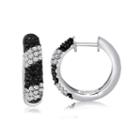 1/2 Ct. T.w. Black Diamond Sterling Silver Hoop Earrings