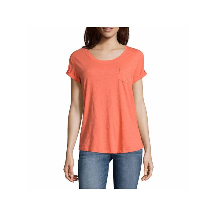A.n.a Short Sleeve Scoop Neck T-shirt-womens Talls
