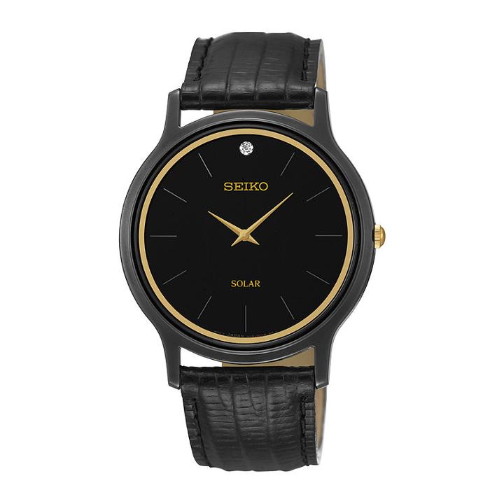 Seiko Mens Black Strap Watch-sup875