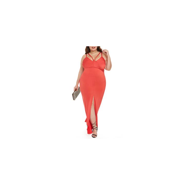 Fashion To Figure Adrianna High Slit Maxi Evening Gown-plus