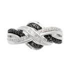 Ct. T.w. White & Color-enhanced Black Diamond Weave Ring