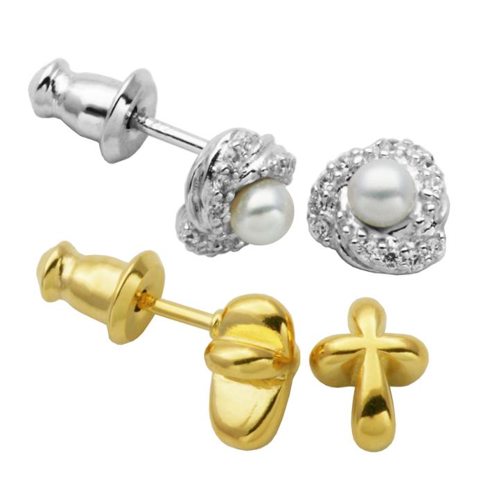 2 Pair White Pearl Sterling Silver Earring Sets
