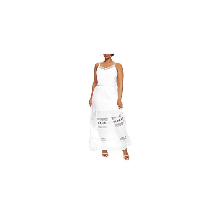 Fashion To Figure Santorini Crochet Insert Maxi Dress - Plus