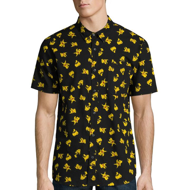 Novelty Season Pikachu Big Pattern Front Shirt