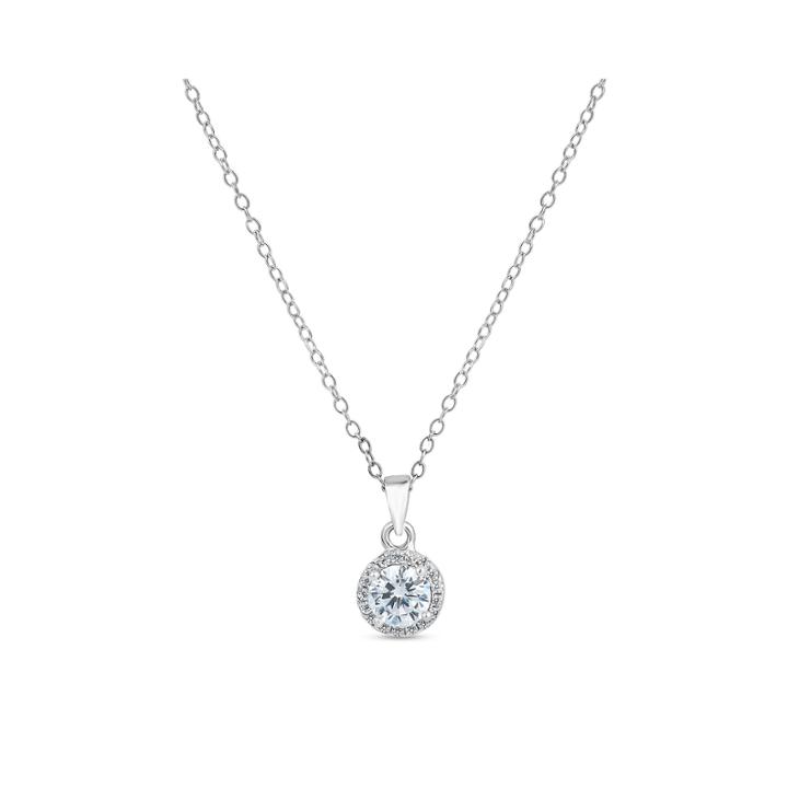 Womens 1 3/4 Ct. T.w. White Cubic Zirconia Sterling Silver Pendant Necklace