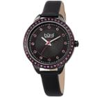 Burgi Unisex Black Strap Watch-b-161bk