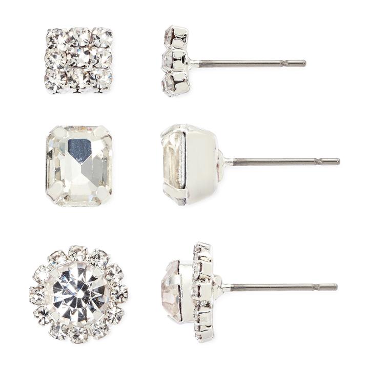 Vieste Crystal 3-pr. Earrings Set