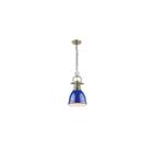 Duncan Small Pendant With Chain Inaged Brass