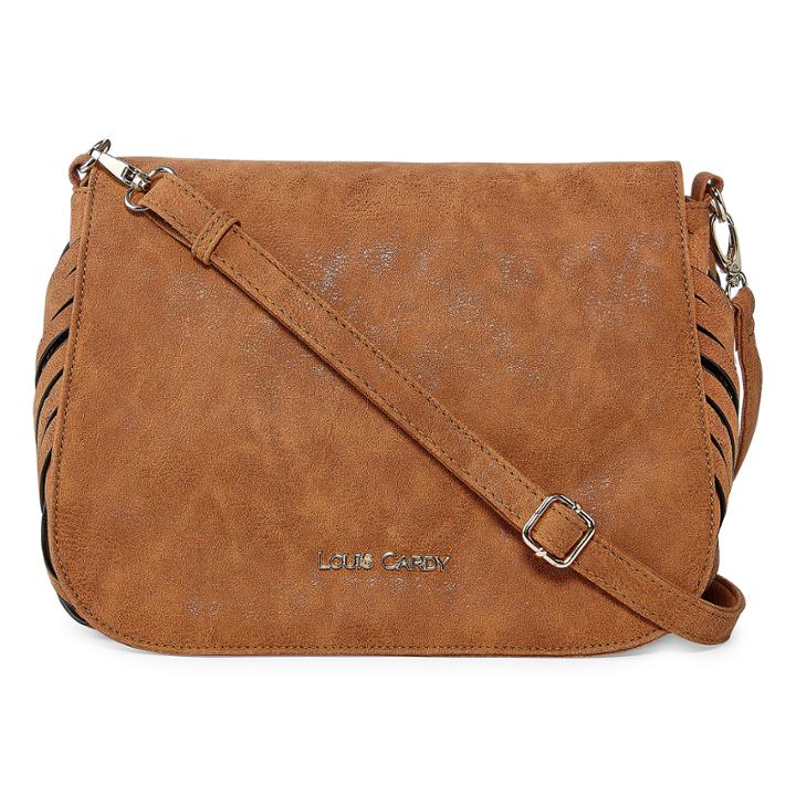 Louis Cardy Woven Gusset Large Messenger Crossbody Bag