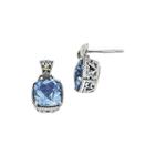 Shey Couture Genuine Blue Topaz Sterling Silver With 14k Yellow Gold Earrings