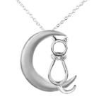 Aspca Tender Voices Diamond-accent Cat Moon Pendant Necklace