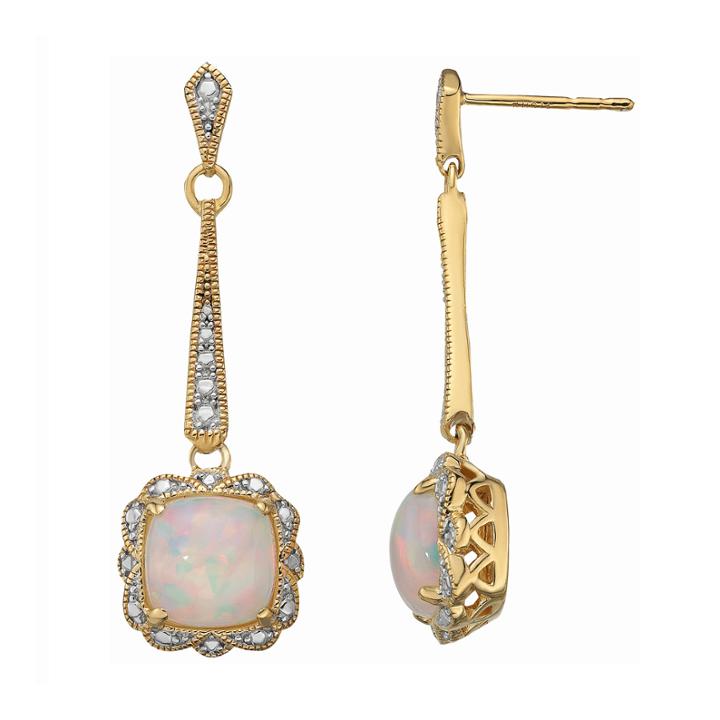 Lab-created Opal Drop Earrings