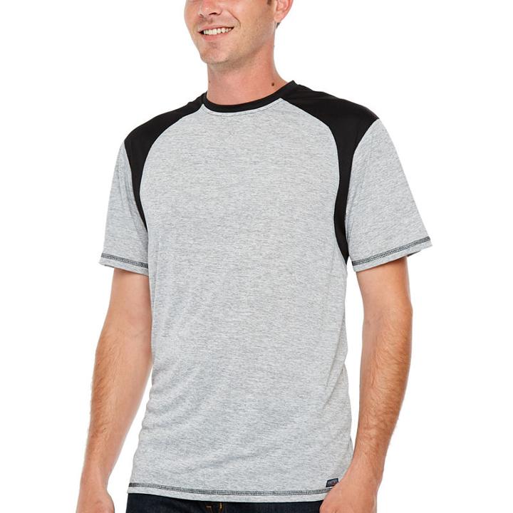 Smith Workwear Sleeveless Crew Neck Tee With Contrast Textured Shoulder
