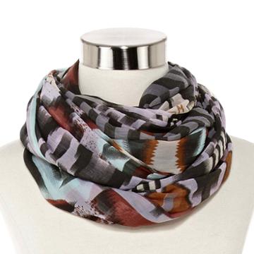 Olsenboye Chiffon Tribal Infinity Scarf